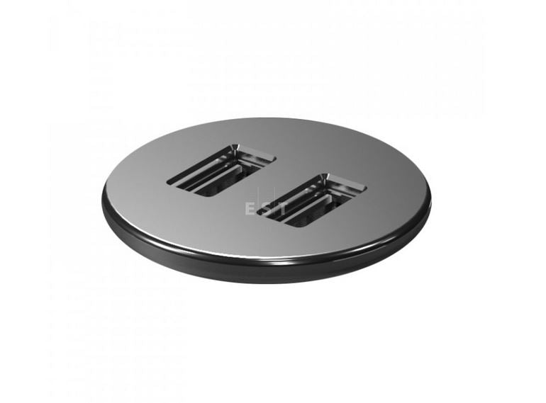 ASA 06029P00003 Nabíjecí HUB vestavný VERSAPICK, 2xUSB 5V (typ A), ⌀42mm, kulatý, plast, černá matná ASA 06029P00003 Nabíjecí HUB vestavný VERSAPICK, 2xUSB 5V (typ A), ⌀42mm, kulatý, plast, černá matná